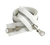 1Pc 5# 8# Open-End Metal Zippers Rotary Double Slider Reversible Zips for Sewing Zip Repair Kit DIY Bag Accessories,5#,70cm