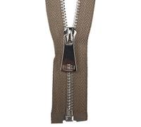 1Pc 5# Metal Zipper Open-End Jacket Coat Decor Single Slider Auto Lock Zips Bag Clothes Zip Repair Kit Sewing Accessories,Khaki,90cm