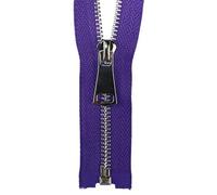 1Pc 5# Metal Zipper Open-End Jacket Coat Decor Single Slider Auto Lock Zips Bag Clothes Zip Repair Kit Sewing Accessories,Purple,50cm