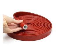 1pc 5 Meter Fire Retardant Fiberglass Tube - Silicone Coated Braided Sleeve for Wiring/Cables, 300°C Heat Resistant,4-30mm(Red,10mm)