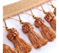 1pc 5 Meters Polyester Curtain Edging Trim with Tassels - for DIY Crafts, Garments, Tablecloths, and Home Decor(Light Orange)