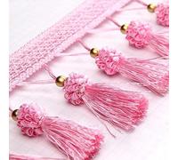 1PC 5 Meters Polyester Curtain Edging Trim with Tassels for Sewing, DIY Decor, and Crafts - Stylish Trimming Ribbon(Purple)