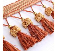 1pc 5 Meters Polyester Curtain Edging Trim with Tassels for Sewing, DIY Decor,Crafts - Durable,Stylish Trimming Ribbon(Oranje)