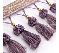 1pc 5 Meters Polyester Curtain Edging Trim with Tassels - Sewing Ribbon for DIY Decor Crafts, Garments,Tablecloths(Blu)