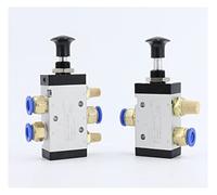 1Pc 5 Port 2 Position 1/4quot; BSP Hand Operated Air Valve Manual Pneumatic Controller 4R210-08,3R210-08(PC 10mm Fittings,3R210-08)