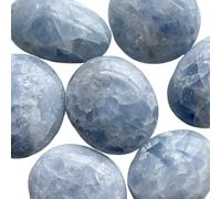 1pc 50-100g Celestite Palm Stone Crystal Wood Polished