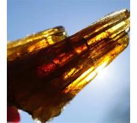 1pc 50-100g +Grade Rare Amber Calcite Crystal Cluster Multi Colored Striped Texture Hole Rock