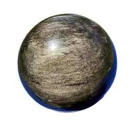 1pc 50-55mm Golden Obsidian Ball Crystal Stone Repair