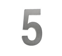 1pc 50/75/90mm Self Adhesive Stainless Steel House Number Anti Rust Performance Easily Create Exquisite Home(Silver 5,75mm)