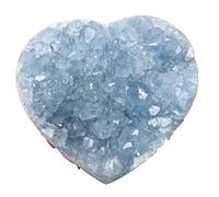 1pc 500-550g Celestite Heart Raw Stone Home Decorations Ornament