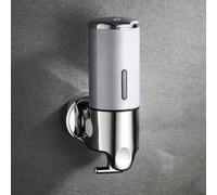 1Pc 500Ml, Silver, 24 X 12 Cm Wall-Mounted Soap Dispenser, Hanging Manual Liquid Soap Dispenser For Kitchen, Hotel, Shampoo, Condi