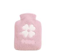 1pc 500ml Warm Water Bag Water-Filled Hot Bottle Heat Pack Hand Warmer with Plush Cover for Winter for Winter(Pink 500ML)