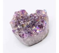 1pc 50mm-70mm Purple Amethyst Aura Angel Quartz Crystal Hand Carving Geode Heart Clusters Stone for Home Decor Beautiful Crystal (Size : 1pc 70mm)