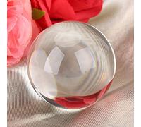 1PC 50MM Artificial Quartz Crystal Ball, Crystal Sphere Crystal Ball Transparent Sphere Home Decoration Wooden Stand