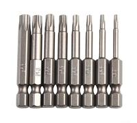 1pc 50mm Magnetic Five Point for Torx Screwdriver Bit with Hole 1/4 Inch Hex Shank for T8 T27 T40 Use with Power and Manual Tools (T40)