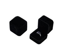 1PC 5cm Squre Velvet Case Ring Box Wedding Propose Jewelry Display Accessories Valentine's Day Gifts for Proposal, Wedding(Black)