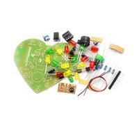 1pc/5pcs DIY Light-Controlled Music Heart-Shaped Color Electronic Kit 18 Cyclic Flashing PCB Soldering Practice Kit DC4.5-5V(1 PC)
