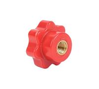 1pc-5PCS M4 M5 M6 M8 M10 M12 Red Plum Hand Tighten Nuts 6 Star Blind Hole Clamping Knob Plastic Thumb(M4 head 25mm 5PCS)