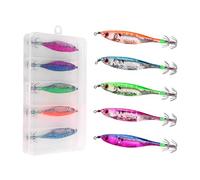 1pc/5pcs Shrimp Lure Baits Squid Jigs Cuttlefish Hook Jigs Saltwater Fishing Tackle Wind Resistant Fishing Tackle