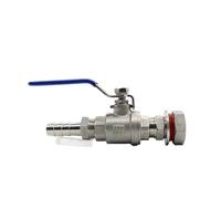 1pc 6-20mm Hose Barb 1/2" BSP 304 Stainless Steel Ball Valve Tap Faucet Switch Water Tank Bulkhead Pipe Fitting(8mm)