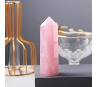 1pc 6-7cm Crystal Rose Quartz Crystal Hexagonal Prism Ornament Magic Wand Crystal Tower Room Decor Home Decor Gemstone Stone