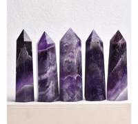 1pc 6-7CM Dreamy Amethyst Quartz Crystal Obelisk Wand Point Balancing Decoration