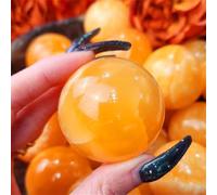 1pc 6-7cm Orange Calcite Crystal Ball Striped Stone Ball for Home Decor