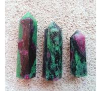 1pc 6-7cm Ruby Red Green Tone Hexagonal Single Pointed Ornament for Yoga Decoration Gift Home