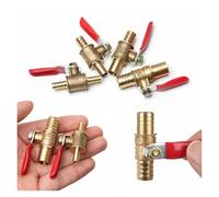 1pc 6/8/10/12mm Hose Barb Inline Brass Water Air Line Shut-Off Ball Valve Oil Fuel Shutoff Pipe Drain Cock Shuto(8mm)