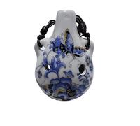 1pc 6 Hole Ocarina Multi Tone Ceramic Craft Retro Musical Instrument Ocarina Instrument(Blue)