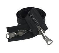 1pc 60-120cm 5# 8# Metal Rotary Slider Open-End Zipper Reversible Double Sided Zippers for Jacket Sewing for Coat Jacket(Black,90cm)