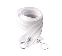 1pc 60-150cm No. 3 Resin Double Slider Separating Zipper for Down Jackets, Windbreakers, Sleeping Bags, White