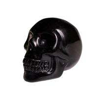 1pc 600-650g Obsidian Skull Crystal Hand Carved