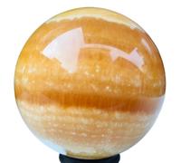 1pc 600-650g Yellow Calcite Orange Quartz Sphere Crystal Ball