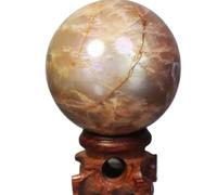 1pc 610-700g Peach Moonstone Ball Quartz Crystal Shimmering