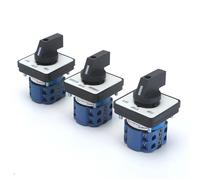 1pc 64x64MM Mount Panel 8Pin Terminal 2/3/4/5 Position Universal Changeover Switch 660V 25A Latching Rotary Cam Selector Switch(0-1-2)