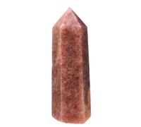 1pc 650-700g Strawberry Stone Quartz Crystal Obelisk Point