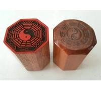 1pc 6cm Taoist Tools Taoist Supplies Single Side Peach Wood Seal - Seven Star Eight Diagrams Seal