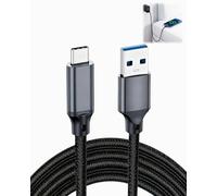 1PC 6Ft/1.8M Usb C Charger Cable 60W 10Gbps Braided Charging Powerline Usb3.2 toType-C Charger Cable High Durability For Samsung Galaxy S10/S9 With Huawei P10/P9 With Sony XZ/HTC 10/LG V20/G5/G6 Black