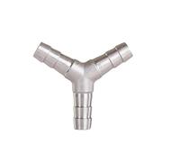 1PC 6mm 8mm 10mm 12mm 13mm 14mm 15mm 16mm 19mm 20mm Hose Barb Tee Y T Type 3 Three Way 304 Stainless Steel Pipe Fitting Connector(Y-Type,20mm)
