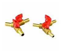 1pc 6mm 8mm 10mm Barbed 3 Ways Y Equal Hose Brass Coal Liquid Gas Ball Valve Plumbing with Plastic Handle(10mm)