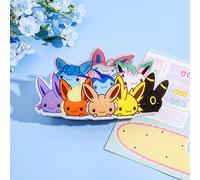 1PC/6PCS Cartoon hair claws in different forms of the cute Eevee from Pokémon, multi-functional hair accessories CSO0201(6PCS)
