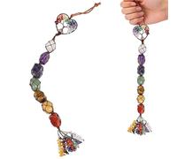1Pc 7 Chakras Healing Crystals, Hanging Ornament/Window Ornament/Feng Shui | Natural Gemstones Spiritual Gifts for Women Polished Tumbled Stones Positive Energy Spiritual Meditation Hanging Ornament