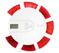1PC 7 Day Pill Organizer, Portable Electronic Pill Dispenser with Alarm, Smart Medicine Reminder Box with Digital Display Red