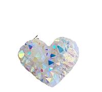 1pc 70-100g Electroplated Point Shiny Heart Shape Crystals Cluster Art Decor