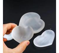 1pc 70-100g White Selenite Polished Crystal Heart Bowl Hand Carved Shape Crystals