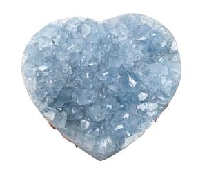 1pc 700-750g Celestite Heart Raw Stone Home Decorations Ornament
