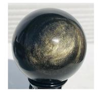 1pc 700-750g Golden Flash Obsidian Sphere Palm Stone