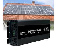 1pc 7000W-10000W Pure Sine Wave Inverter 12V/24V/48V to 110V/220V AC for RV, Boat, Home Solar - LCD Display(7000w 12vto220v)