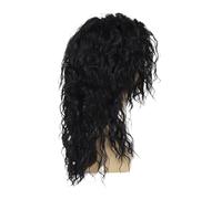 1pc 70s 80s Long Curly Wig Synthetic Hair Blonde Wigs Disco For Party Costume With Bangs Mixed Blond